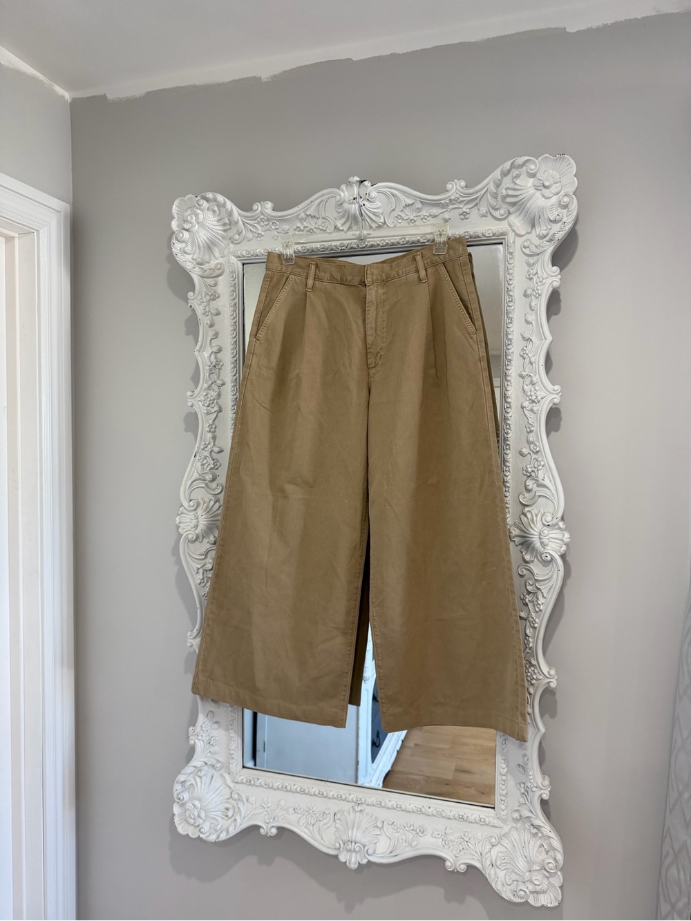 AGOLDE Los Angeles Daryl Basket Beige Wide Leg Trouser Pants